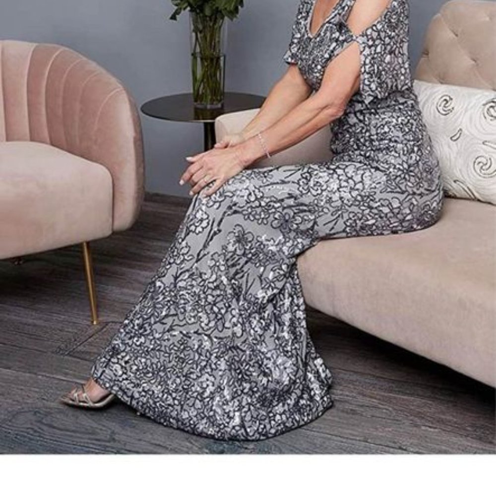 Alex Evenings silver gown size 12